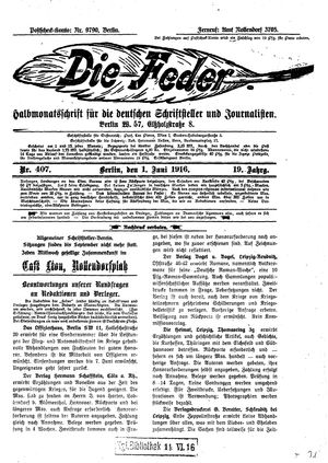 Die Feder on Jun 1, 1916