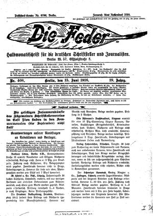 Die Feder on Jun 15, 1916