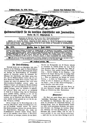 Die Feder on Jul 1, 1916