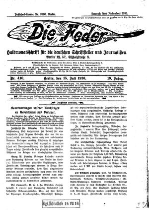 Die Feder vom 15.07.1916