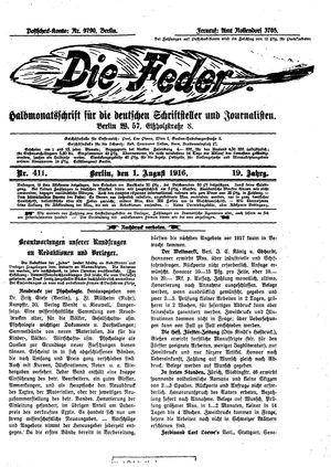 Die Feder on Aug 1, 1916
