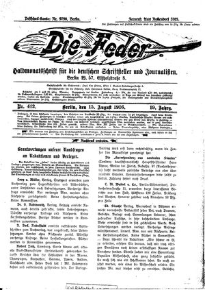 Die Feder vom 15.08.1916