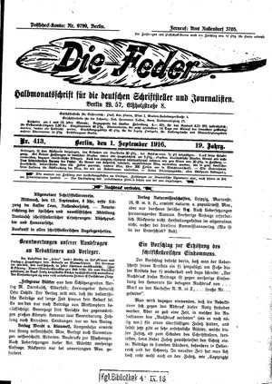Die Feder vom 01.09.1916