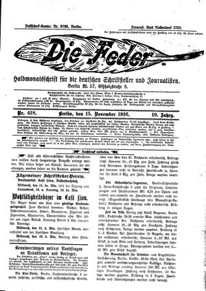 Die Feder vom 15.11.1916