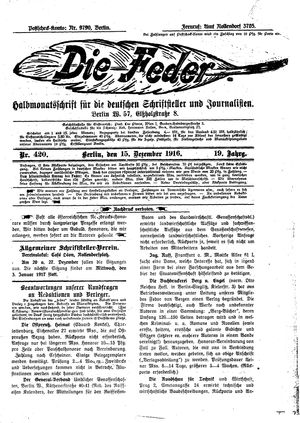 Die Feder vom 15.12.1916