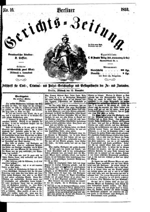 Berliner Gerichts-Zeitung vom 23.11.1853