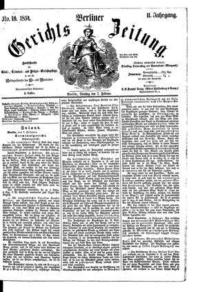 Berliner Gerichts-Zeitung vom 07.02.1854