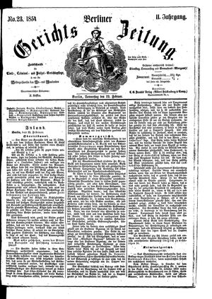 Berliner Gerichts-Zeitung vom 23.02.1854