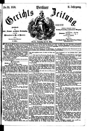 Berliner Gerichts-Zeitung vom 23.03.1854