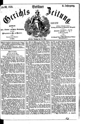 Berliner Gerichts-Zeitung vom 23.05.1854