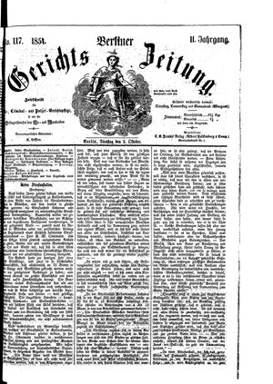 Berliner Gerichts-Zeitung vom 03.10.1854
