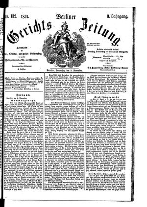 Berliner Gerichts-Zeitung vom 09.11.1854