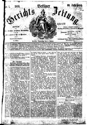 Berliner Gerichts-Zeitung on Jan 4, 1855