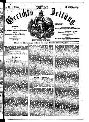 Berliner Gerichts-Zeitung vom 08.04.1855