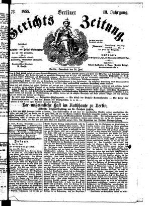 Berliner Gerichts-Zeitung vom 30.06.1855