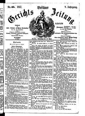 Berliner Gerichts-Zeitung vom 16.04.1857