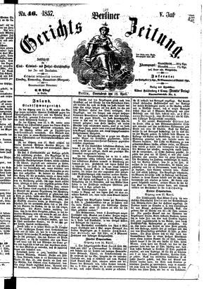 Berliner Gerichts-Zeitung vom 18.04.1857