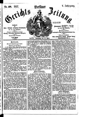 Berliner Gerichts-Zeitung vom 23.04.1857