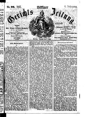 Berliner Gerichts-Zeitung vom 09.06.1857
