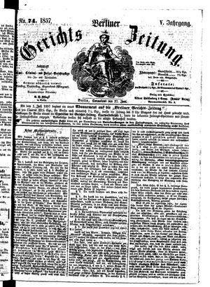 Berliner Gerichts-Zeitung vom 27.06.1857