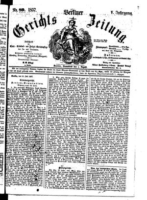 Berliner Gerichts-Zeitung vom 01.08.1857