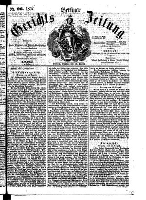 Berliner Gerichts-Zeitung on Aug 18, 1857