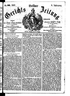 Berliner Gerichts-Zeitung on Aug 25, 1857