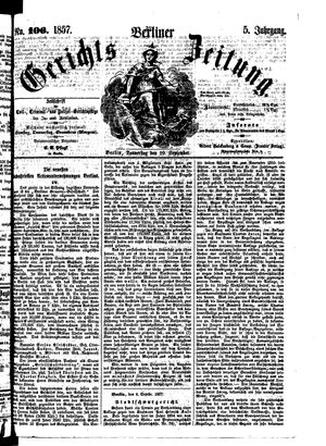 Berliner Gerichts-Zeitung vom 10.09.1857