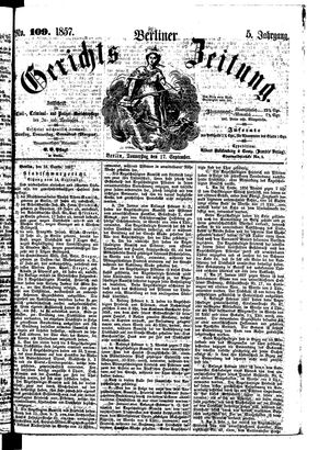 Berliner Gerichts-Zeitung vom 17.09.1857