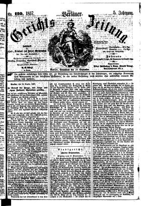 Berliner Gerichts-Zeitung vom 19.09.1857