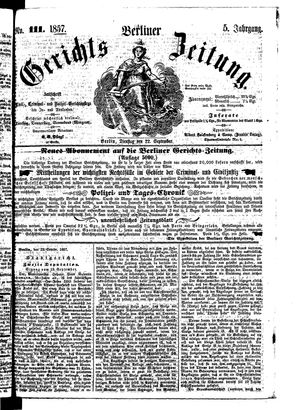 Berliner Gerichts-Zeitung vom 22.09.1857