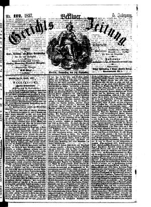 Berliner Gerichts-Zeitung vom 24.09.1857