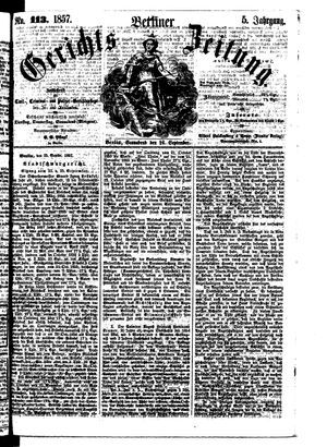 Berliner Gerichts-Zeitung vom 26.09.1857