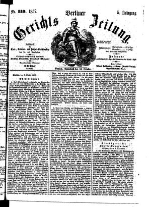 Berliner Gerichts-Zeitung vom 10.10.1857