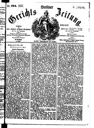 Berliner Gerichts-Zeitung vom 22.10.1857