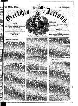 Berliner Gerichts-Zeitung vom 05.11.1857