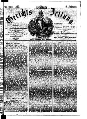 Berliner Gerichts-Zeitung vom 07.11.1857