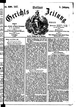 Berliner Gerichts-Zeitung on Nov 24, 1857