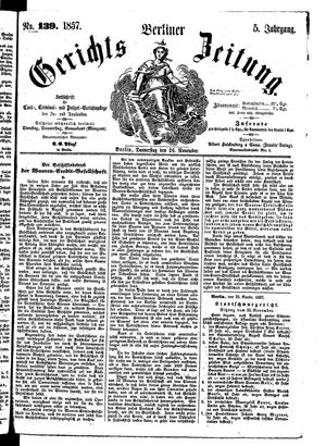 Berliner Gerichts-Zeitung vom 26.11.1857