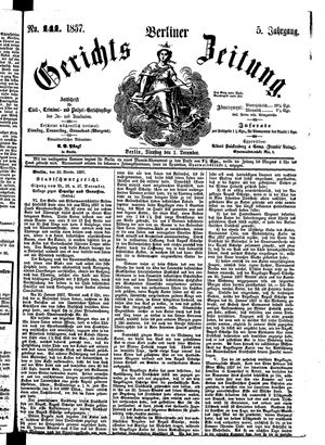 Berliner Gerichts-Zeitung vom 01.12.1857