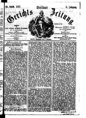 Berliner Gerichts-Zeitung vom 05.12.1857