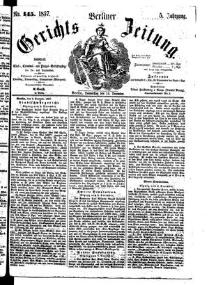 Berliner Gerichts-Zeitung vom 10.12.1857
