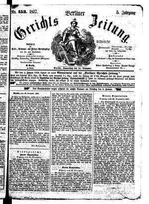 Berliner Gerichts-Zeitung vom 31.12.1857