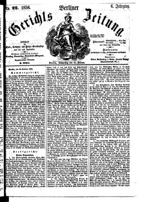 Berliner Gerichts-Zeitung on Feb 25, 1858