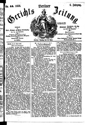 Berliner Gerichts-Zeitung vom 20.04.1858
