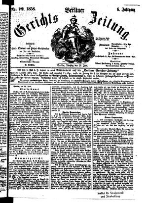 Berliner Gerichts-Zeitung on Jun 29, 1858