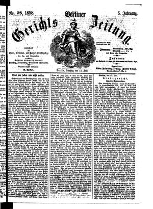 Berliner Gerichts-Zeitung vom 13.07.1858