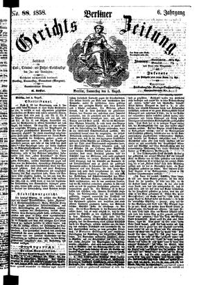 Berliner Gerichts-Zeitung vom 05.08.1858