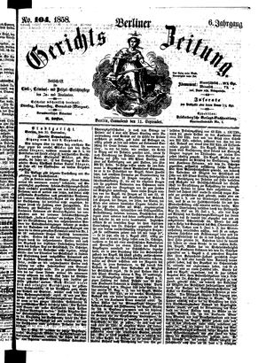 Berliner Gerichts-Zeitung vom 11.09.1858