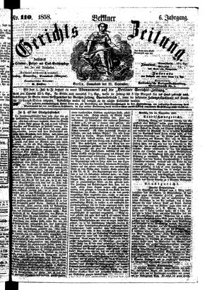 Berliner Gerichts-Zeitung vom 25.09.1858